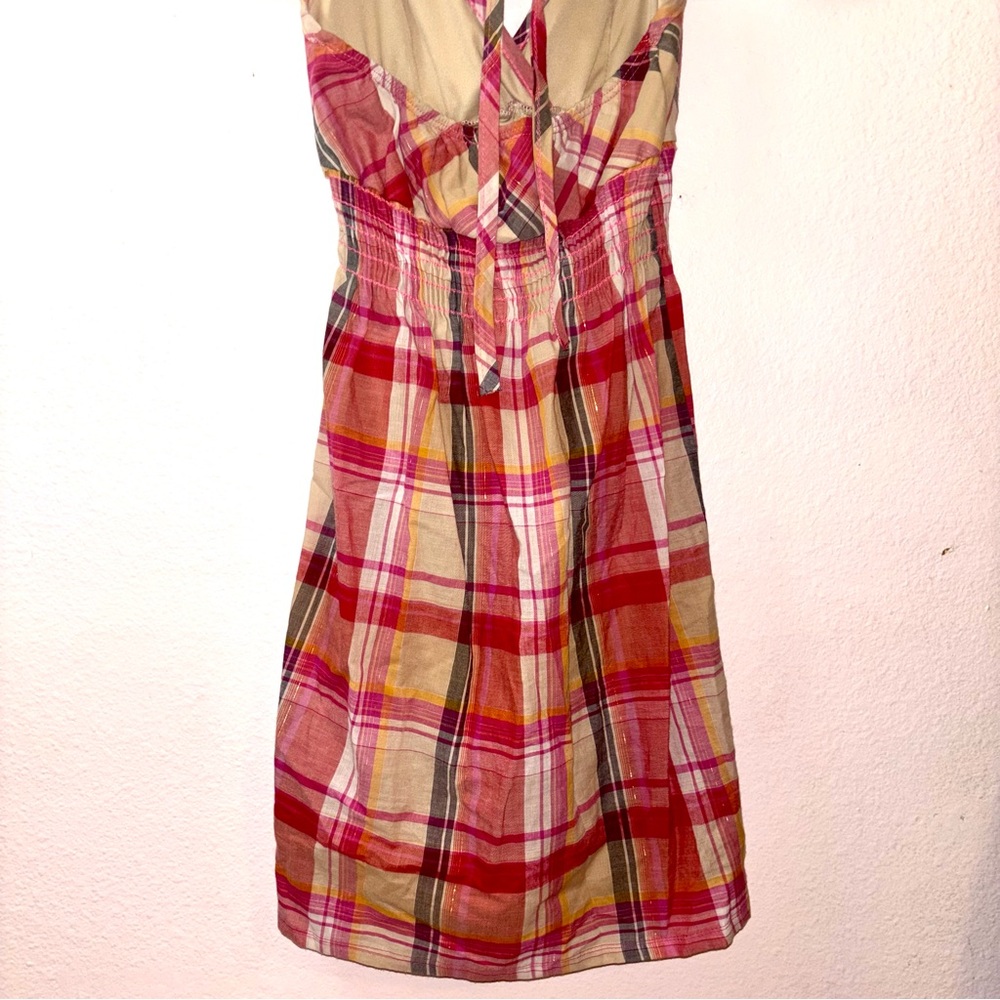 Tilly's Red Plaid Dress, Halter Straps, Mini Dress - Picture 9 of 12